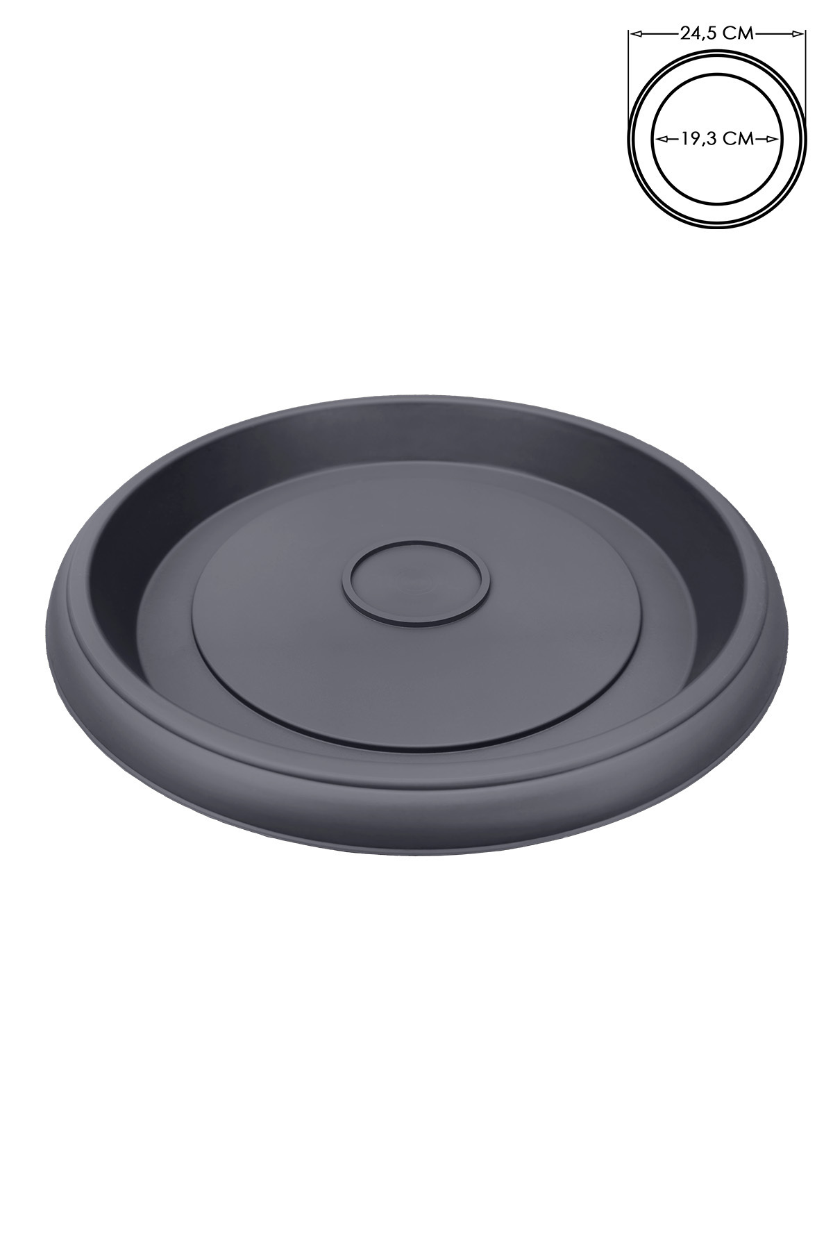 Pot Plate 24.5cm Villa Violet Drop Belt Authentic No7 Plate Anthracite Serinova Plastic