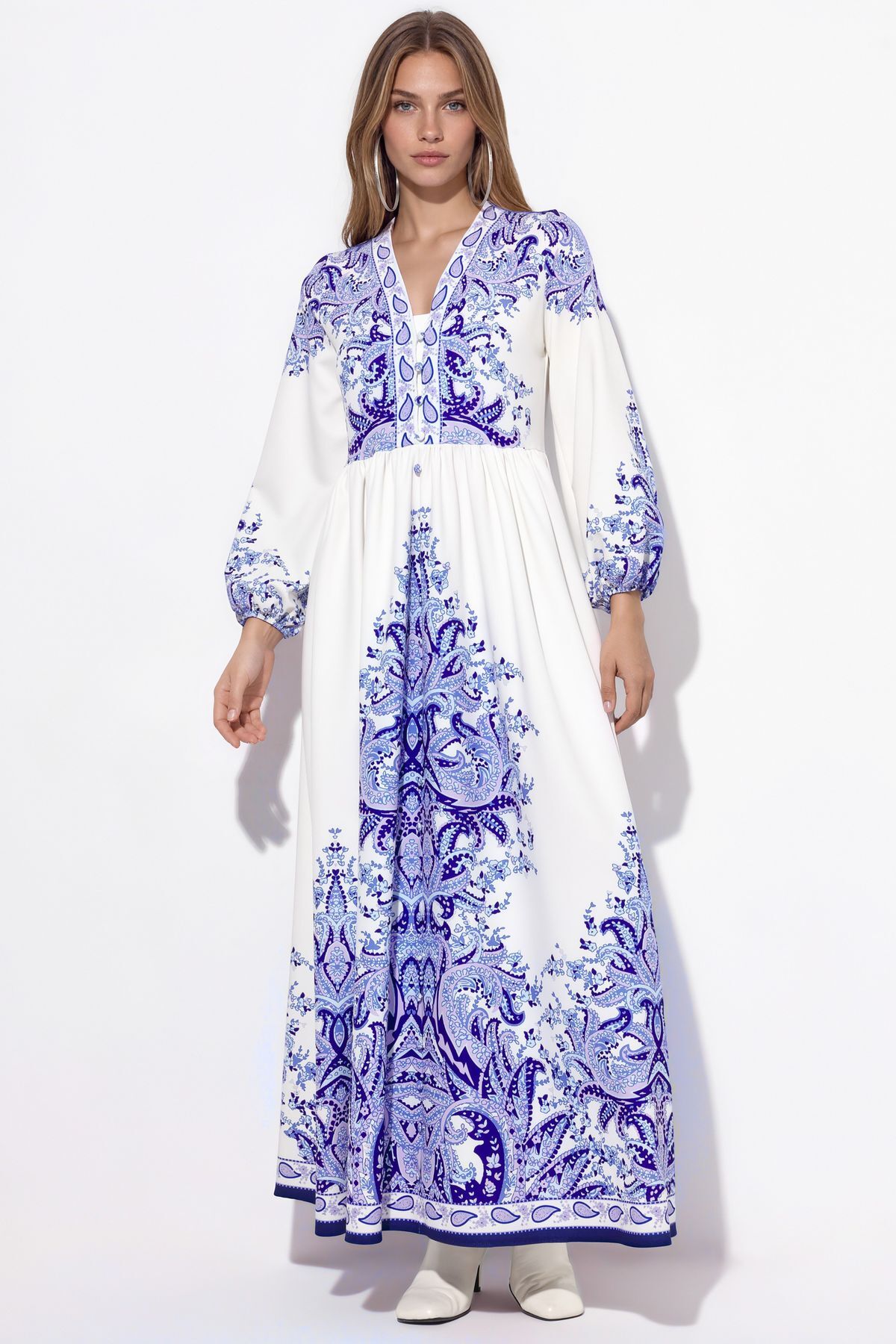 Hiccup Msn Belted Paisley Patterned Long Dress
