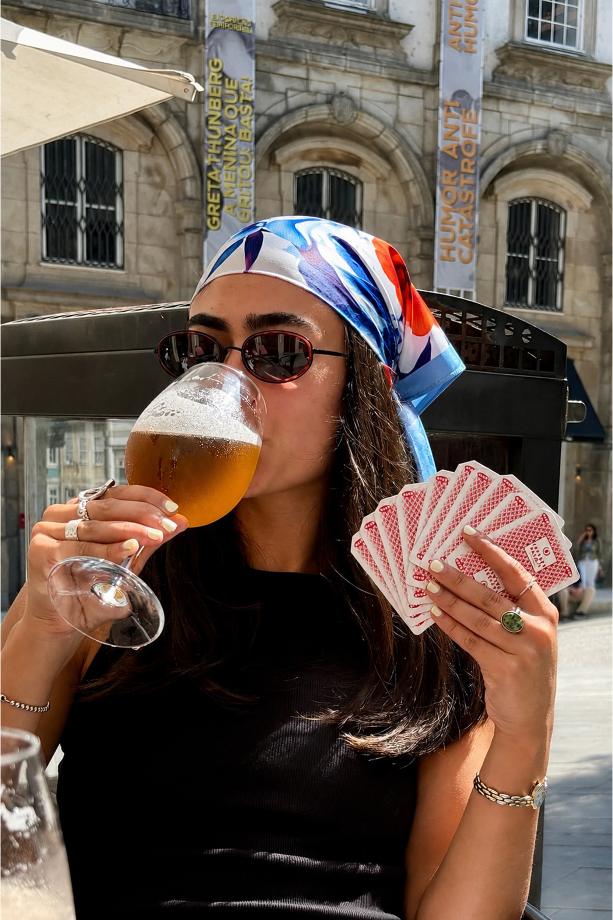 Women's Patterned Bandana Scarf 50x50cm
