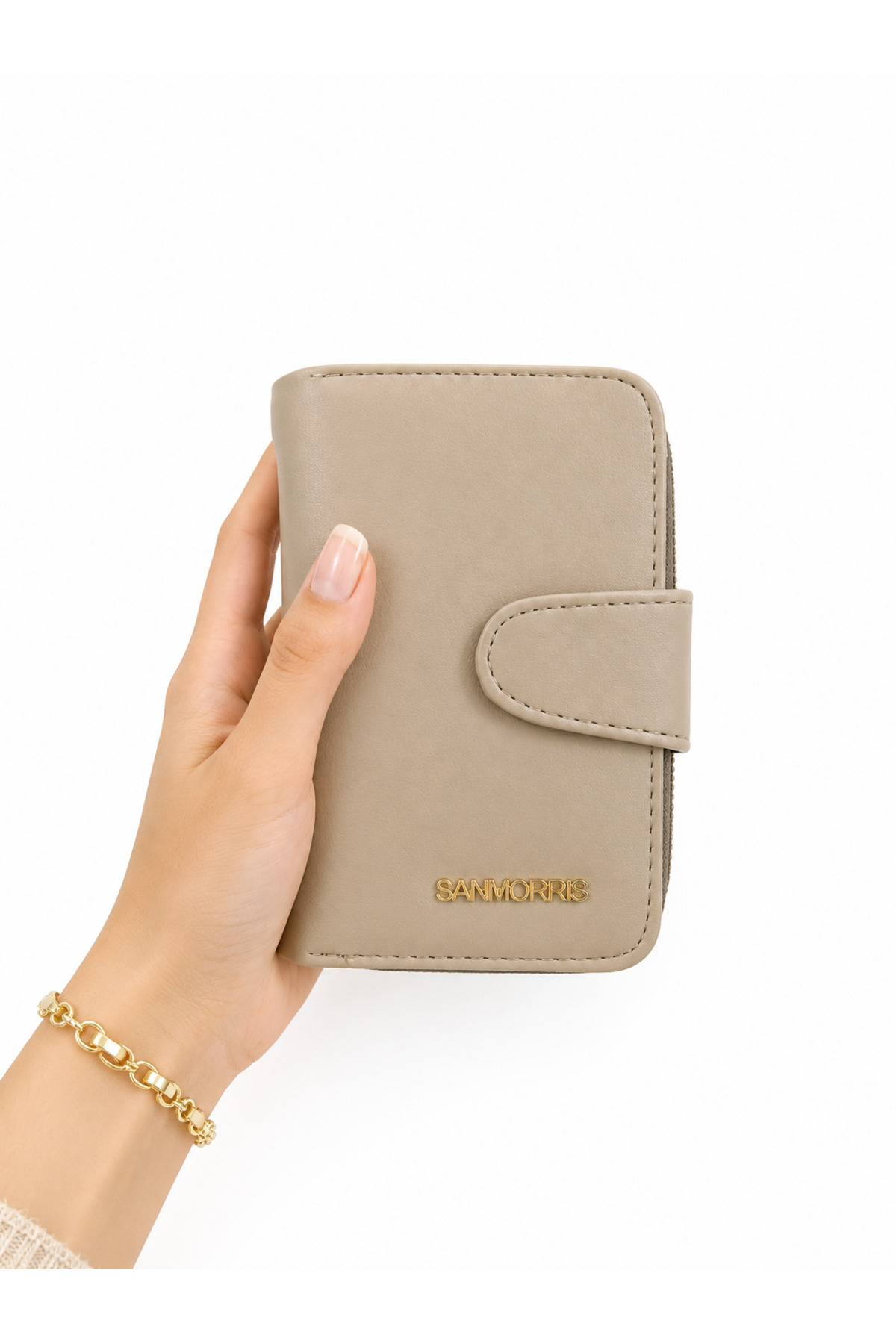 Women's Stylish Faux Leather Wallet with Zipper and Snap Split S-2003