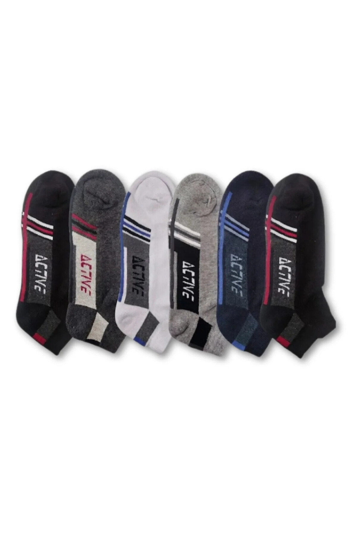 Socketta Spor Dikişsiz 6'lı Karışık Renk Active Patik Çorap, Premium görsel 8