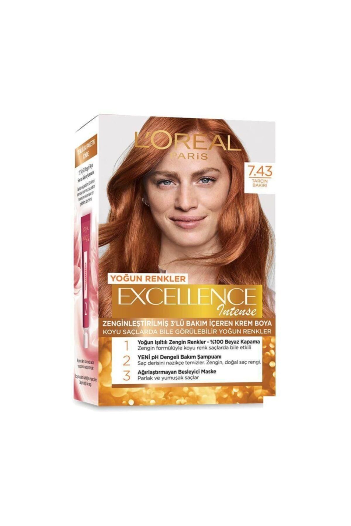 L'Oreal Paris لورآل پاریس رنگ موی Excellence Intense 7.43 Cinnamon Copper - قهوه‌ای 78338