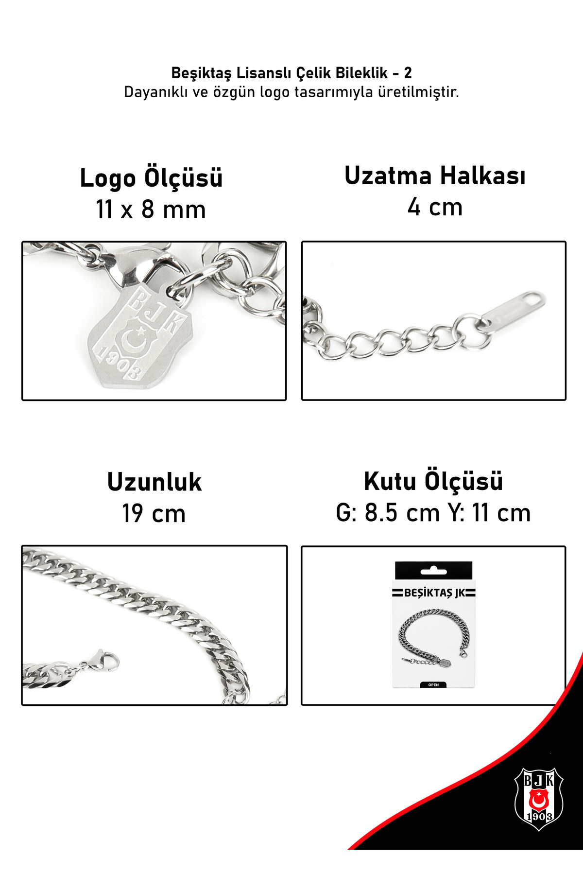 Beşiktaş Çelik BİLEKLİK-2 görsel 3
