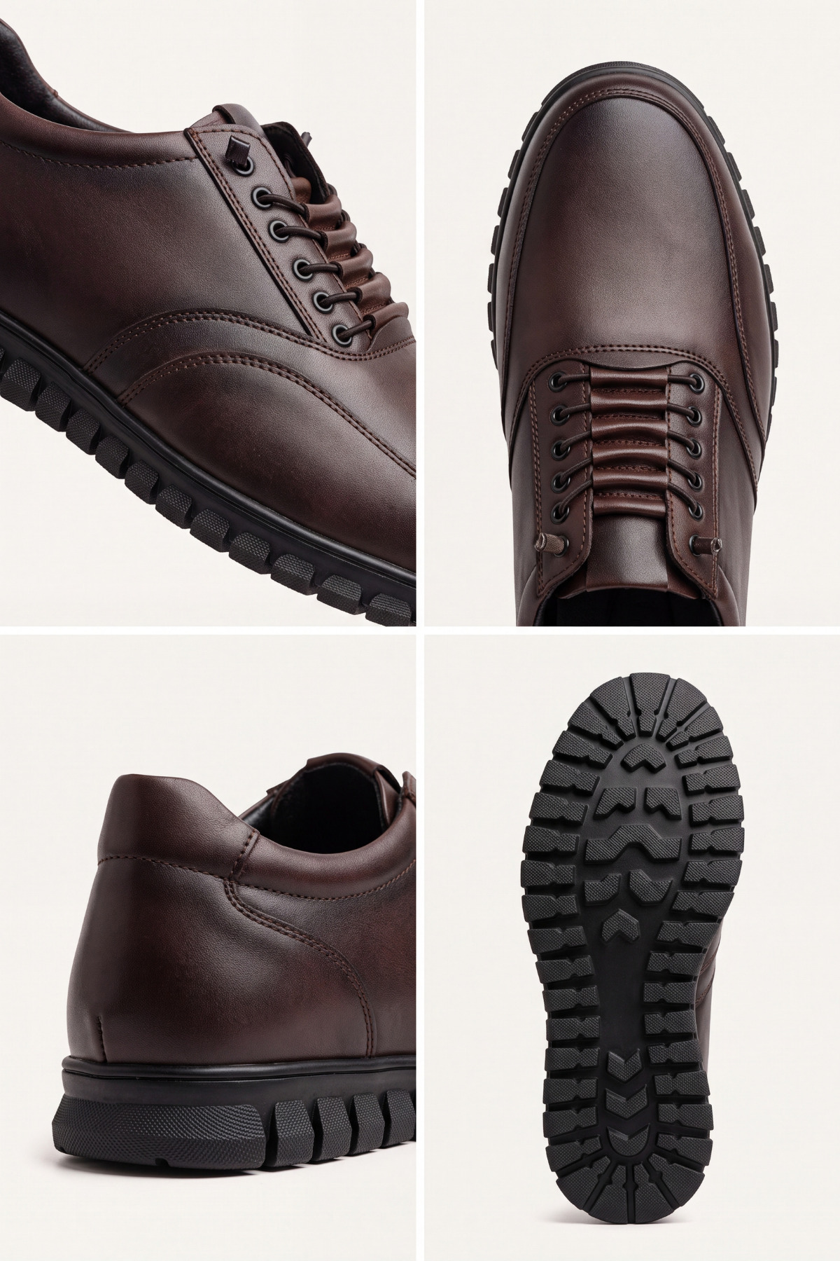 Liarca Brown Black, Elastik Bağcıklı Esnek Hafif Taban Günlük Comfort Erkek Casual Spor Ayakkabı görsel 7