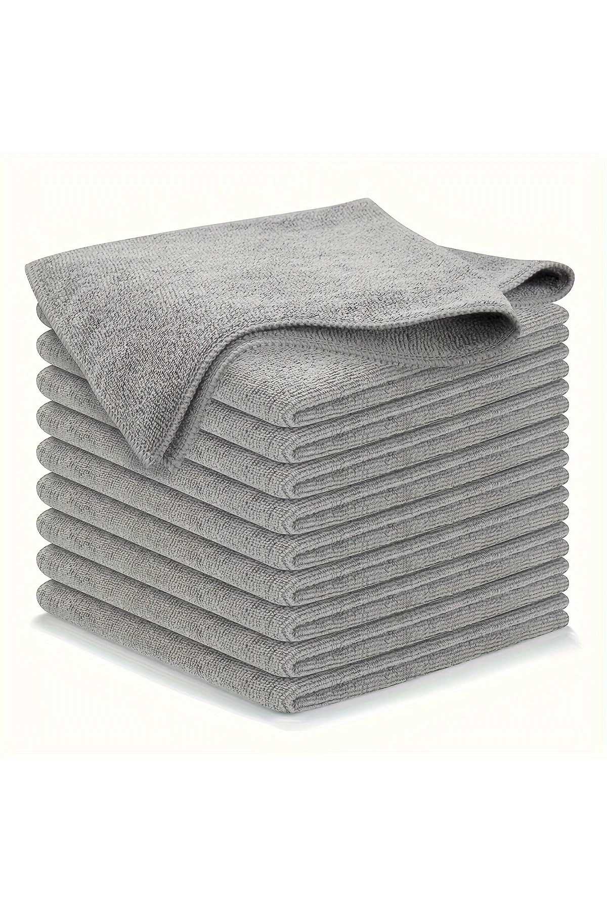 Choice 10pcs Kitchen Towel, Ultra-fine Fiber Light Gray Cleaning Cloth Set