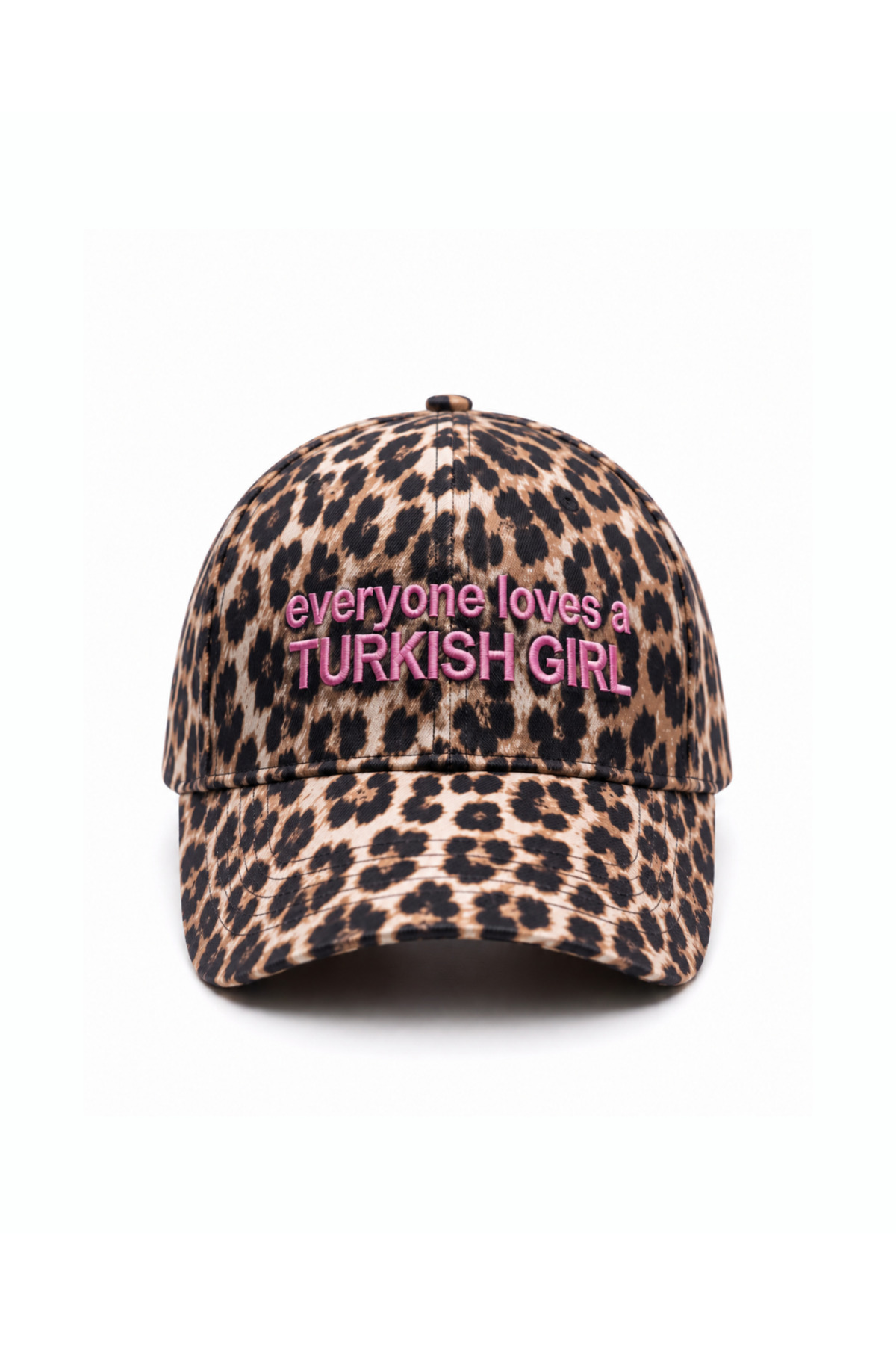 Tresore Everyone Loves A TURKISH GIRL Leopar Desenli Nakışlı Şapka / Turkish Girl Baseball Cap Kep Şapka