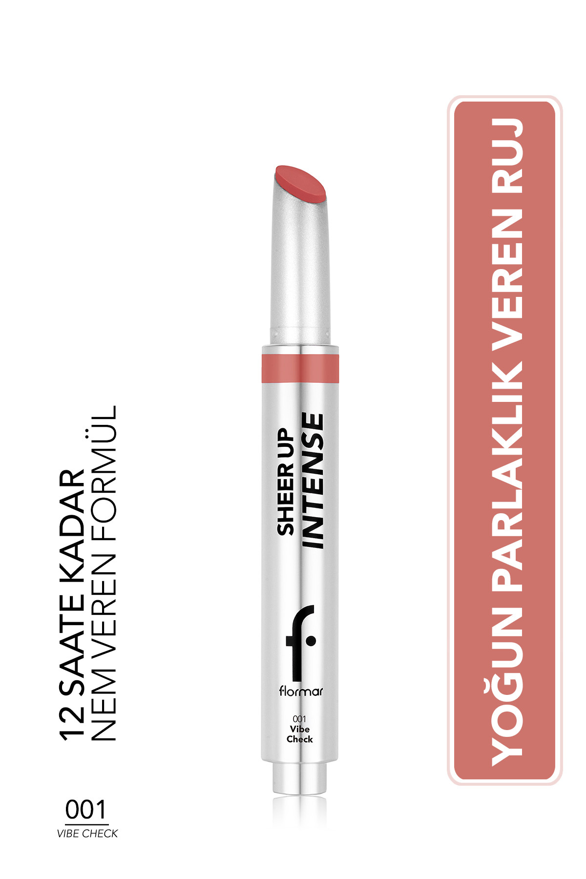 Flormar Sheer up Intense Creamy Textured Glossy Finish Gel Lipstick - 001 Vibe Cheek