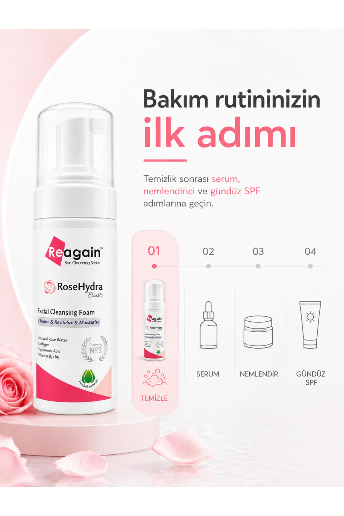 Gözenek ve Sebum Dengeleyici Yüz Temizleme Köpüğü - Niacinamide, Zinc PCA & Hyaluronik Asit 150 ml — TYCUKP4PFN169944454660440 — تصویر 7 از 8