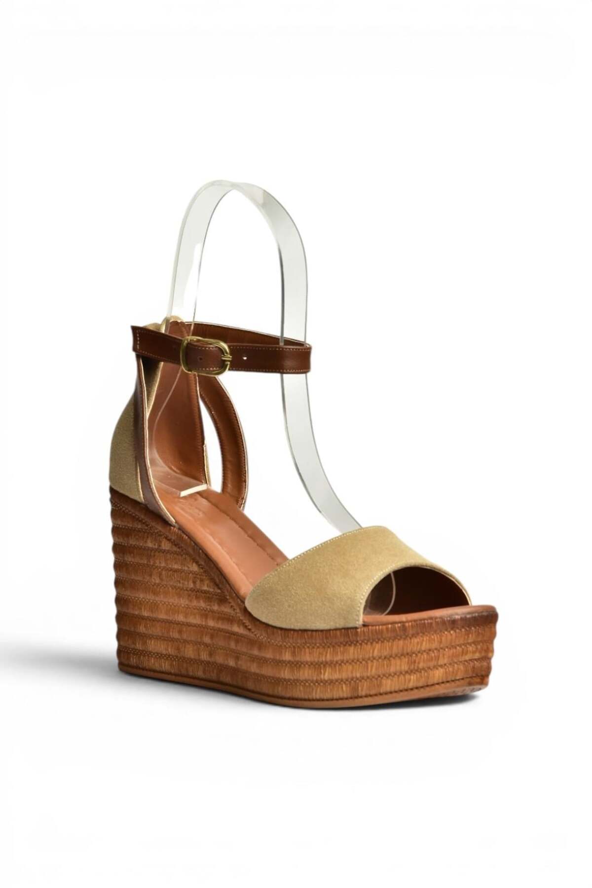 Fox Shoes Y996559102 Vizon Dolgu Topuklu Kadın Ayakkabı görsel 4