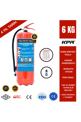 KPR YANGIN 6 KG YANGIN TÜPÜ KURU KİMYEVİ TOZLU ( TSE BELGELİ RUHSATA UYGUN )