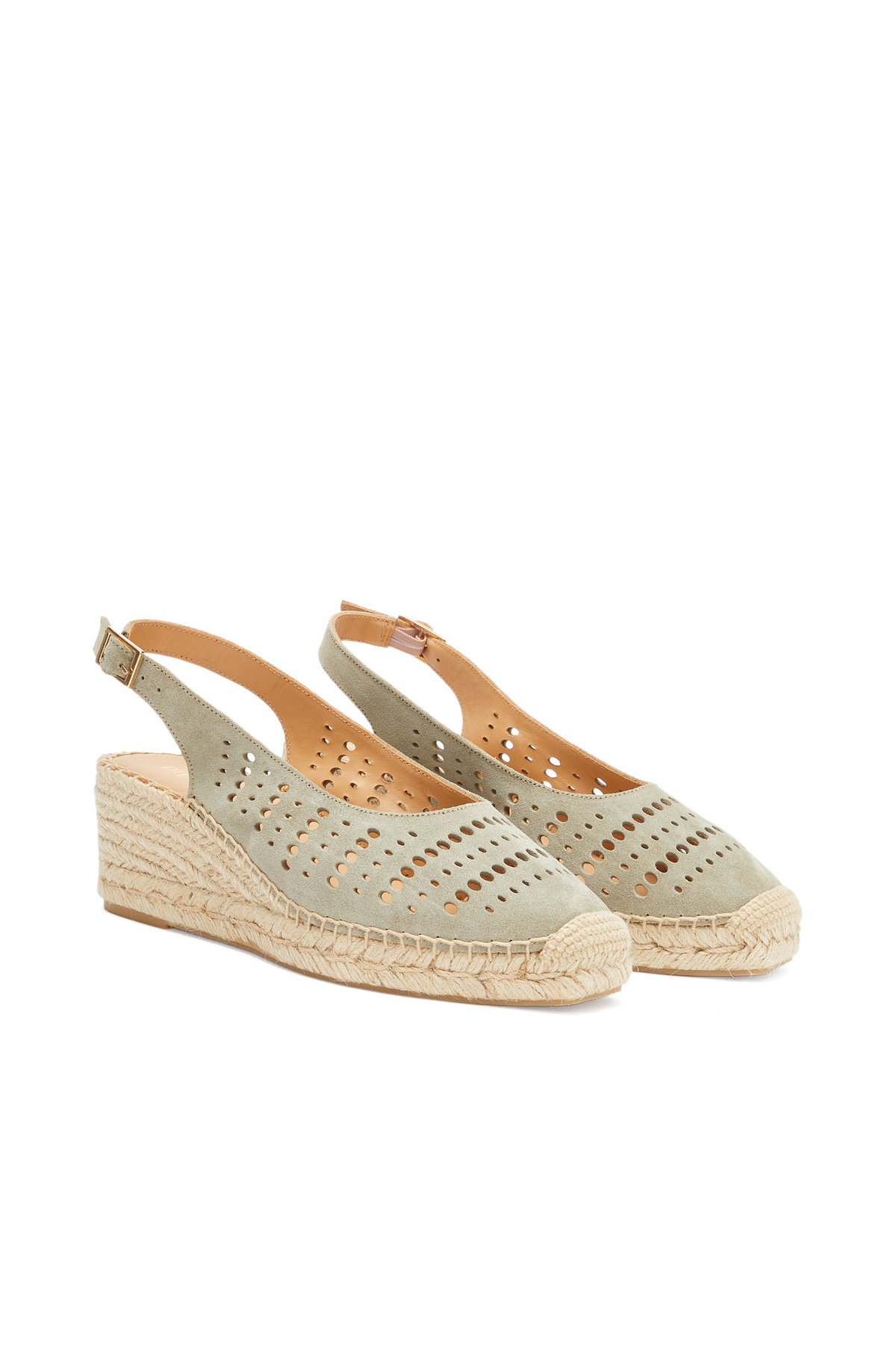 Water Green Patterned Women's Suede Espadrilles