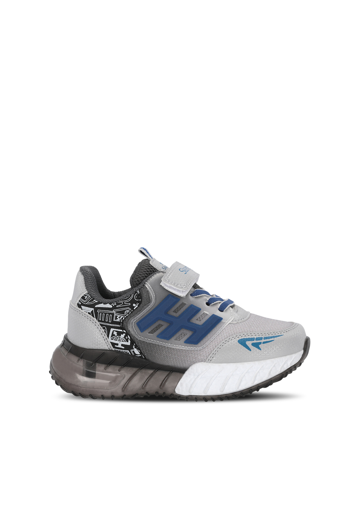 ENZO I Boys' Gray / Saxe Blue Casual Sneakers