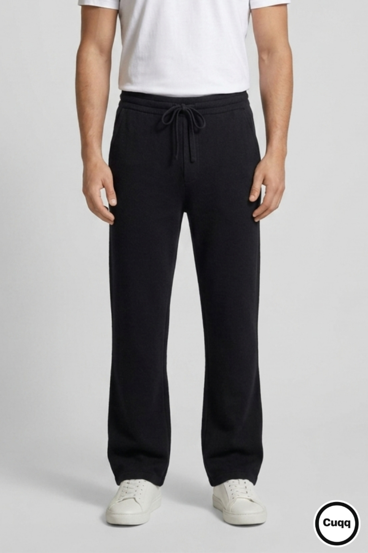 Soft Keten Serisi | Erkek Siyah Geniş Kesim Yazlık Wide Leg Pantolon