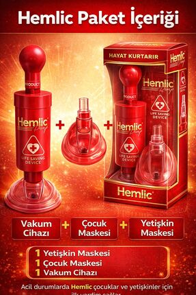 hemlic pump tahliye kiti kirmizi ilk yardim ekipmani ÜTS kayıtlı