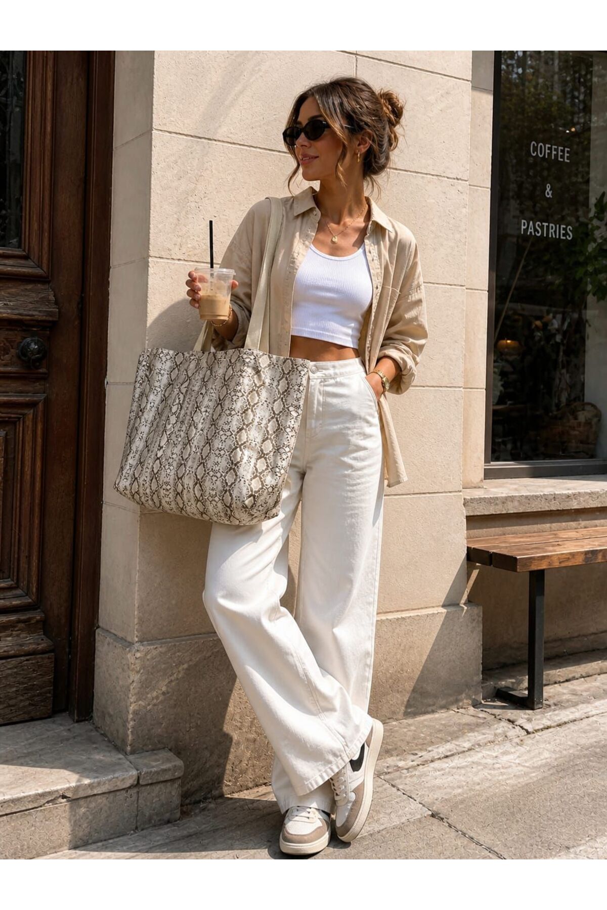 Women's Pattern Oversized Shopper/Beach Hand Sleeve and Shoulder Bag