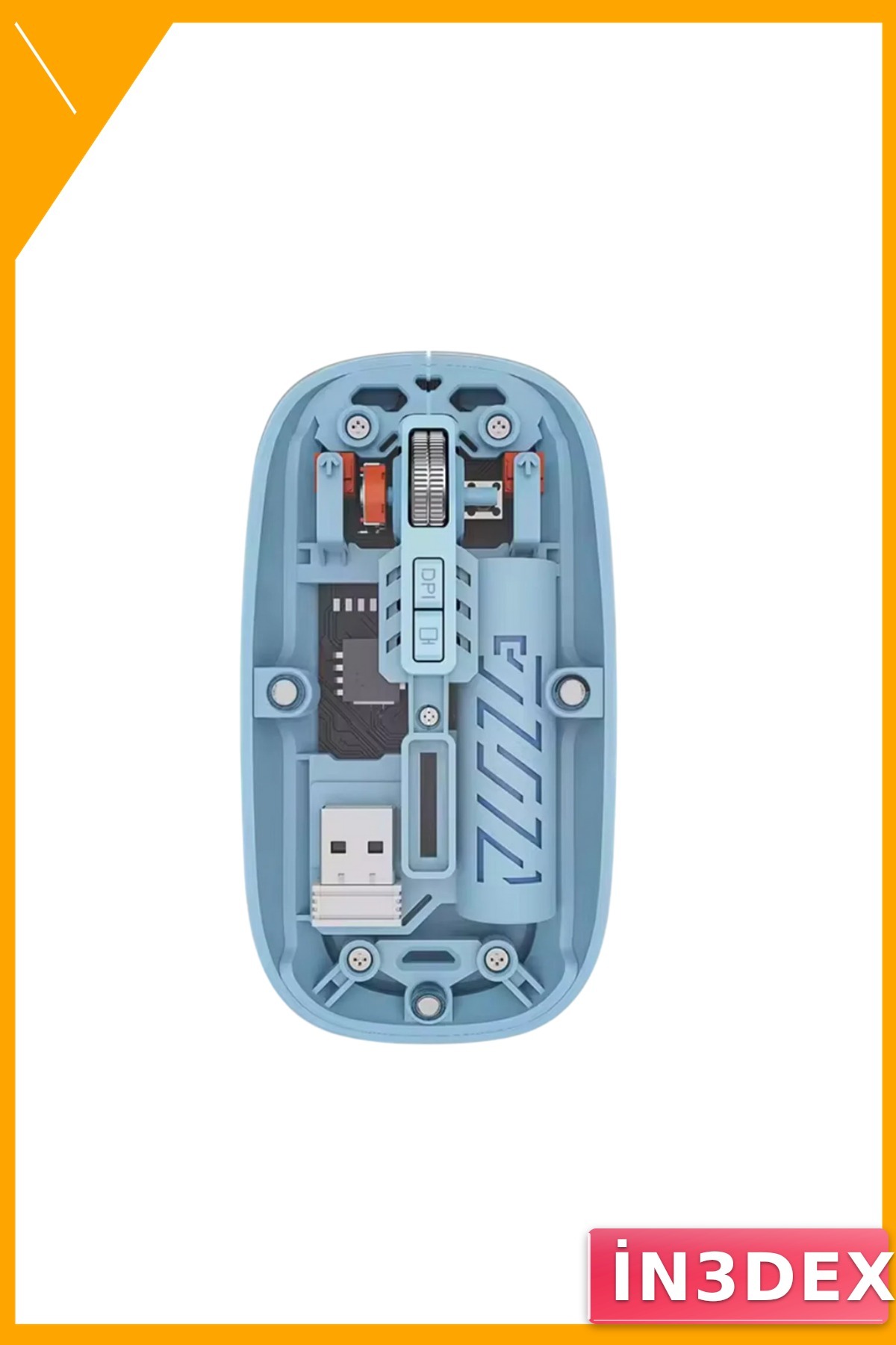 Kablosuz Mouse Bluetooth 5.2 USB Çift Mod Mavi