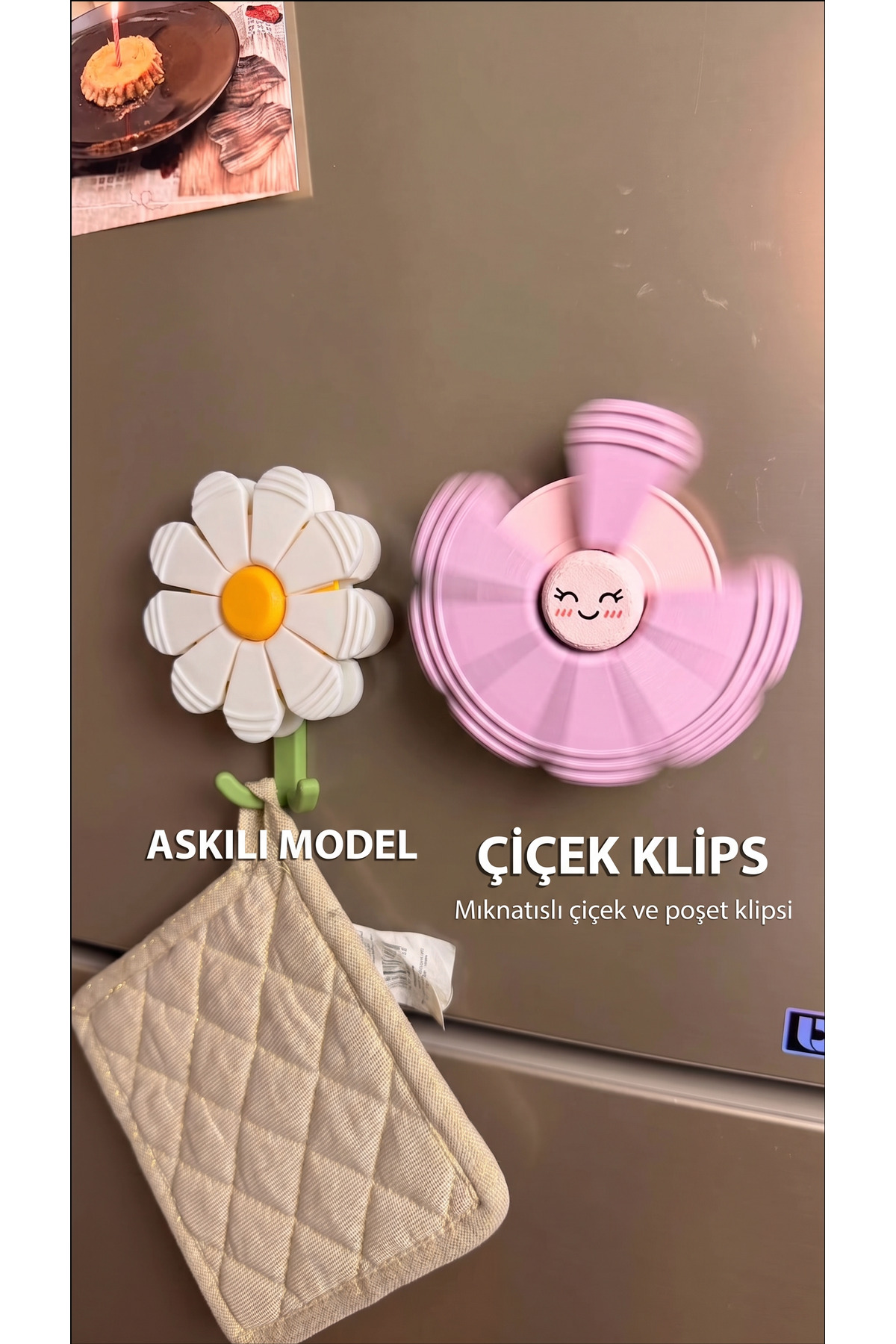 Dofi Studios Dönen Çiçek Manyetik Poşet Klipsi 9'lu Set, Buzdolabı