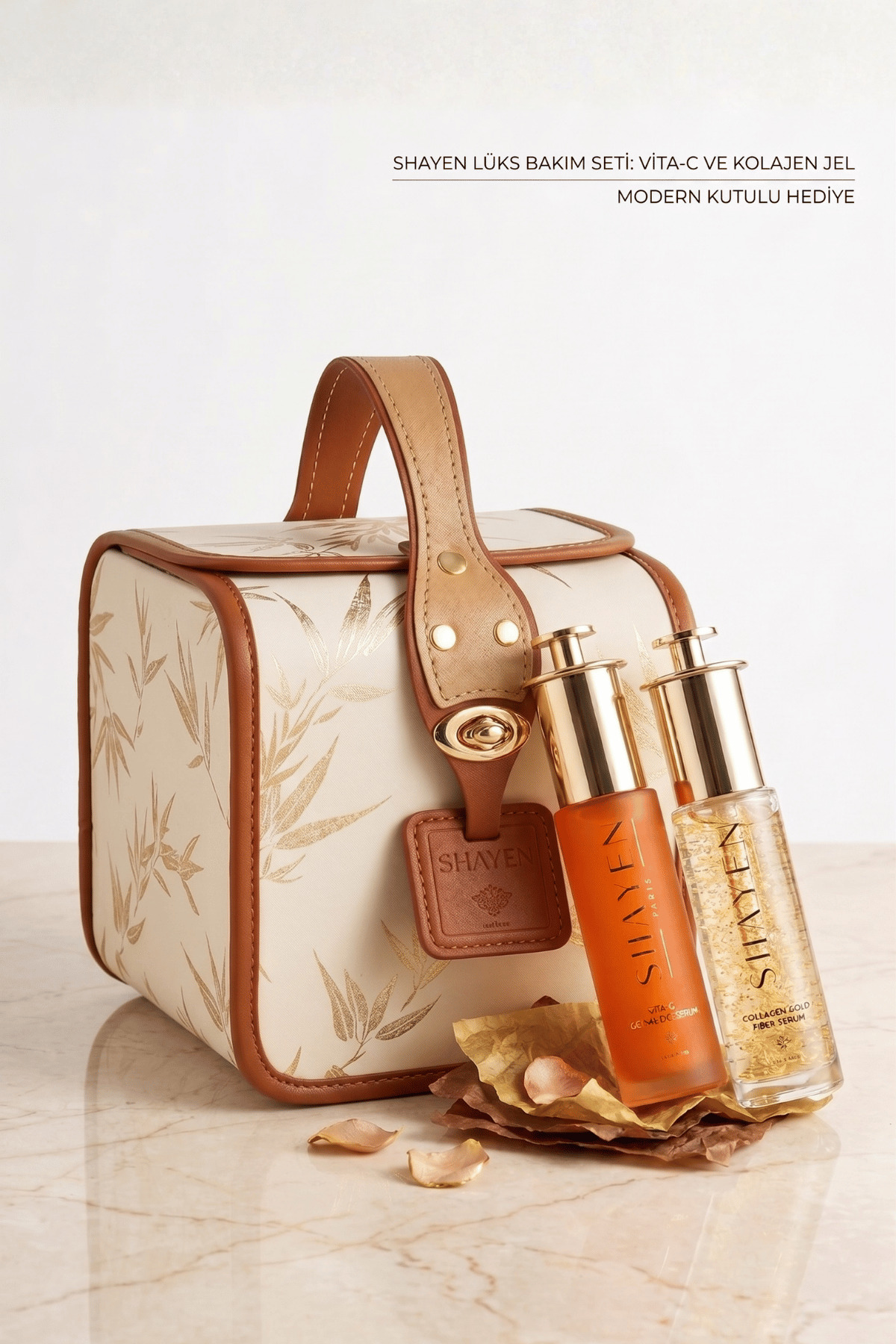 Aydınlatıcı ve Yenileyici, Çantalı Cilt Bakım Seti | Collagen Gold Fiber ve Vita C Complex Serum — onarici+aydinlatici+c+vitamini+gold