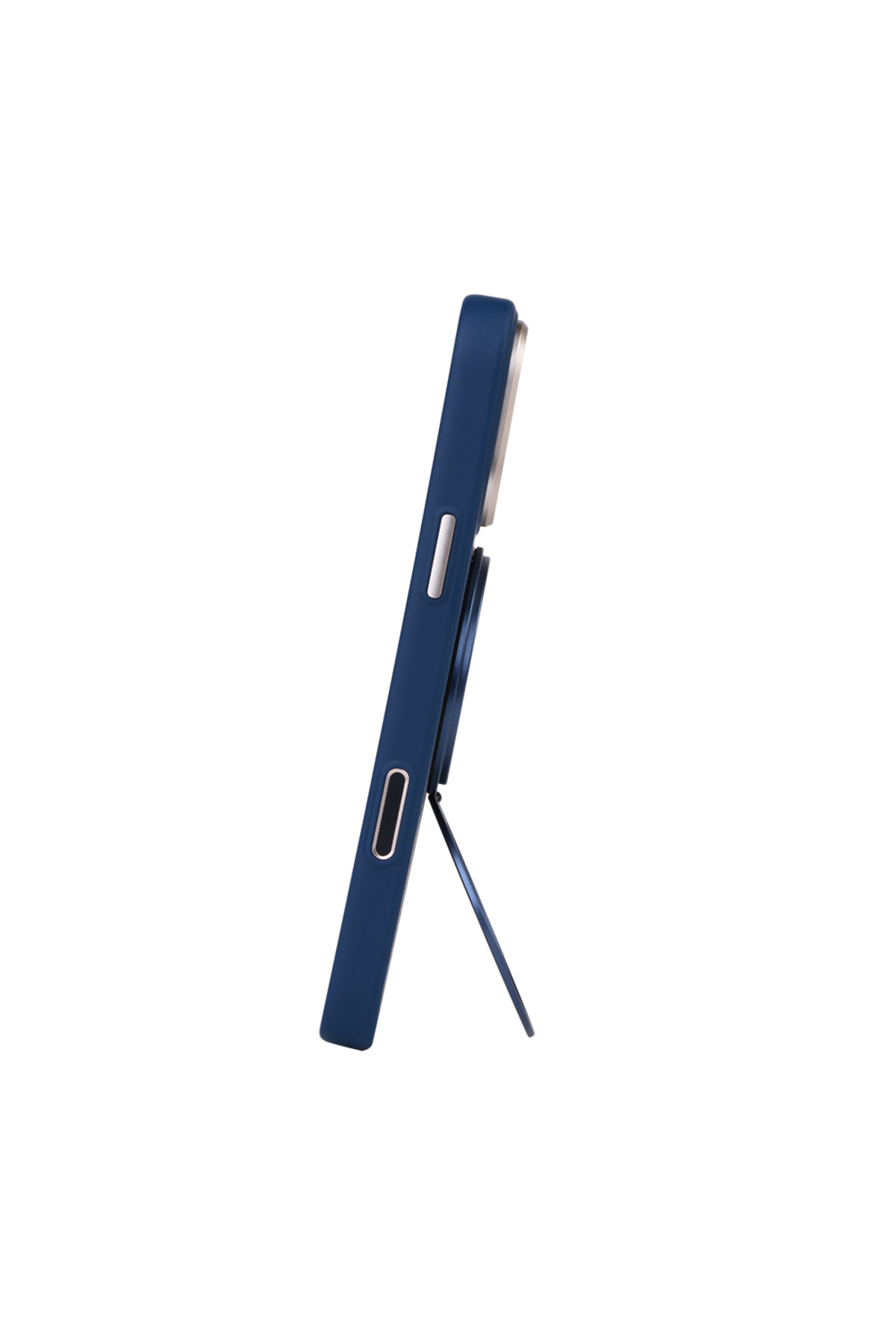 iPhone 17 Pro Max Uyumlu Raptic 2in1 Bundle Kit Aramid Skin Serenity Serisi Stand ve Lacivert Kılıf
