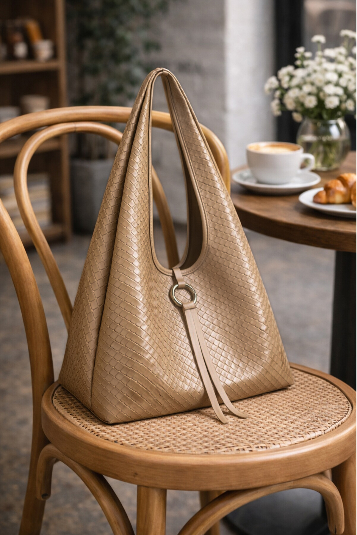Women's Mink Lined Hand and Shoulder Bag