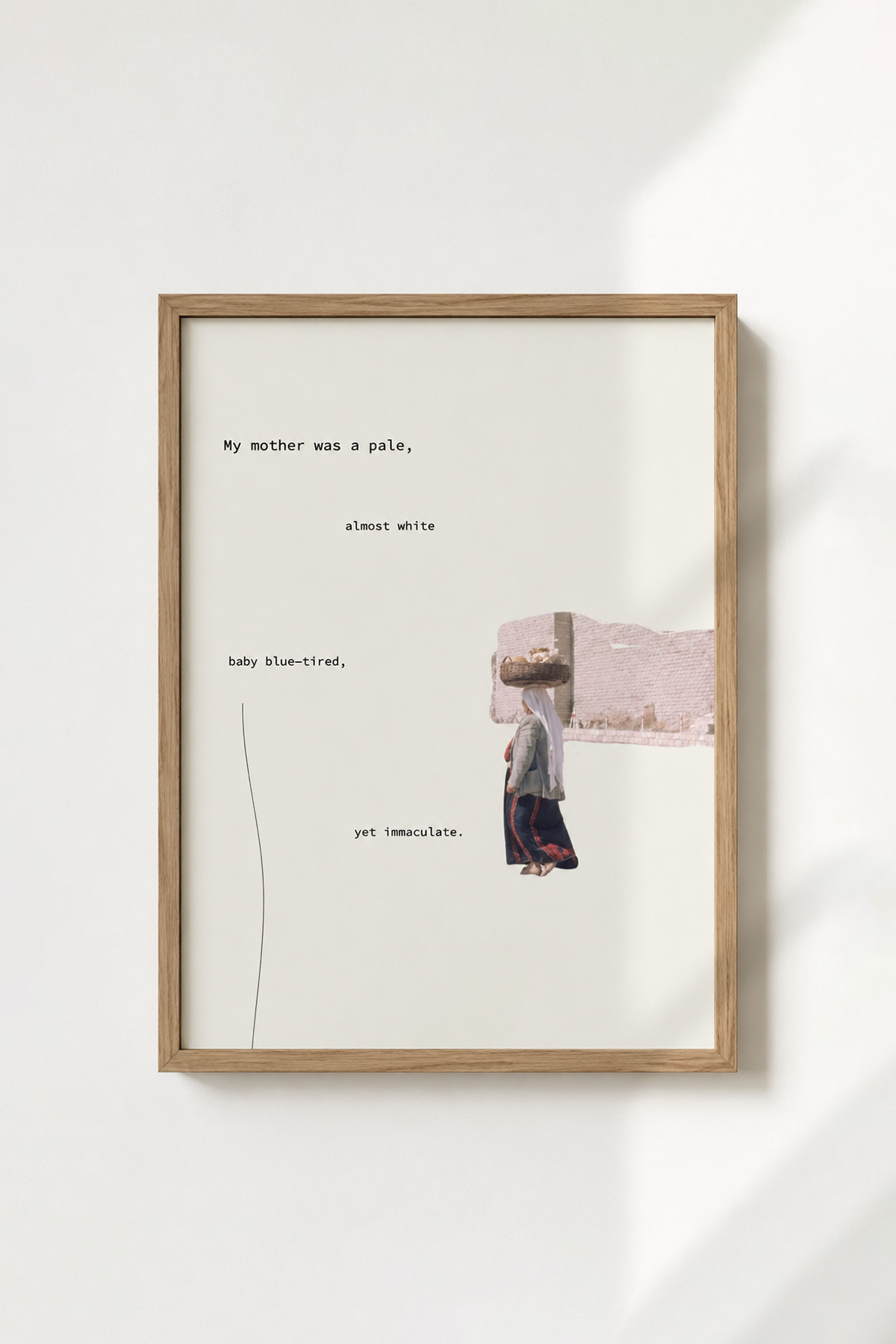 Anne Temalı Minimal Kolaj Tablo Poster Modern Sanat Duvar Dekoru Çerçevesiz