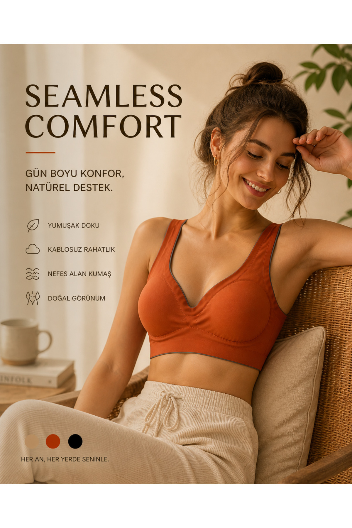 Nior iç giyim Yumuşak Dokulu Dikişsiz Sporcu Sütyeni | V Yaka Turuncu Yoga Bralet, Koşu ve Pilates İçin