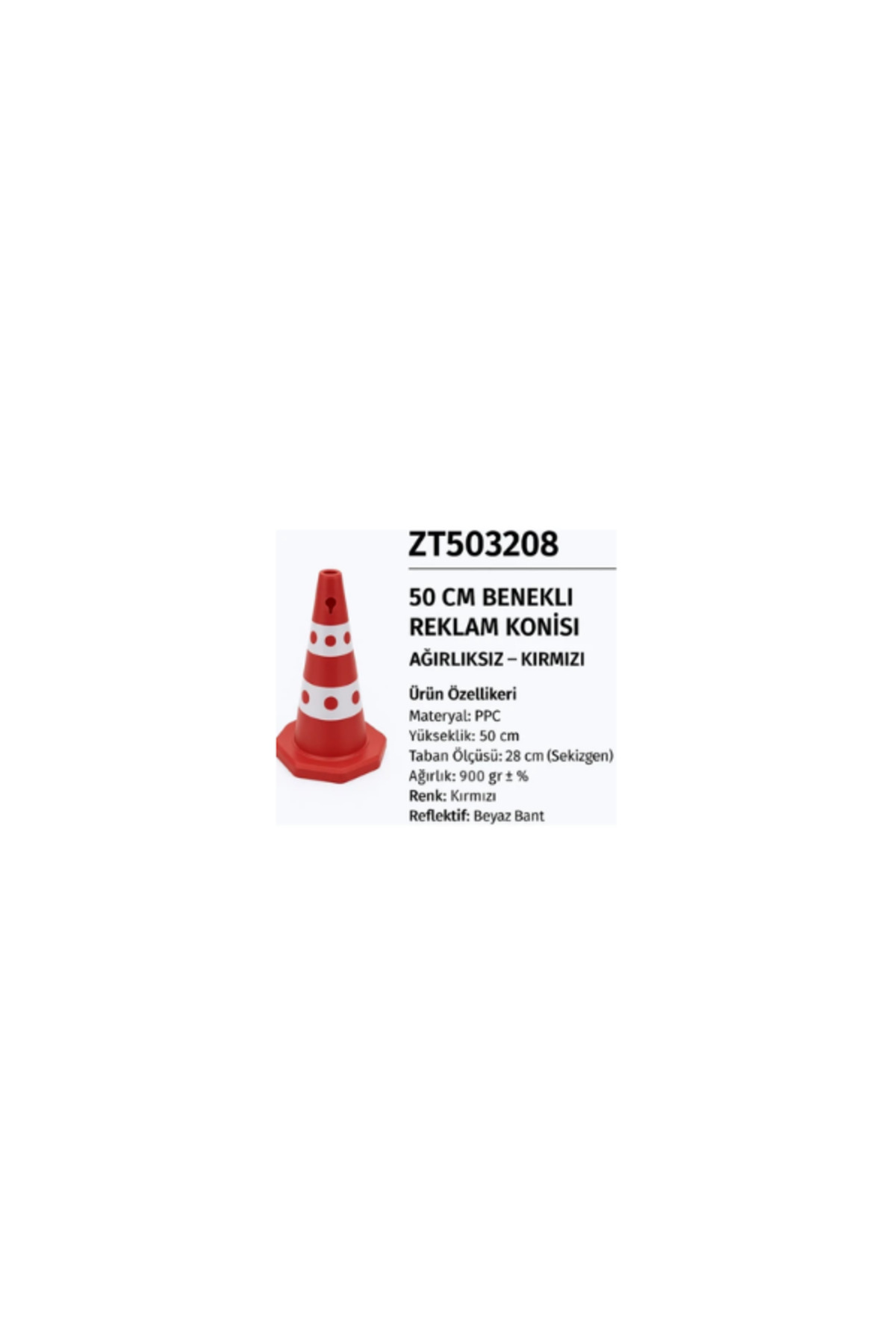 Benekli Reklam Konisi | Ağırlıksız – Kırmızı 50 cm