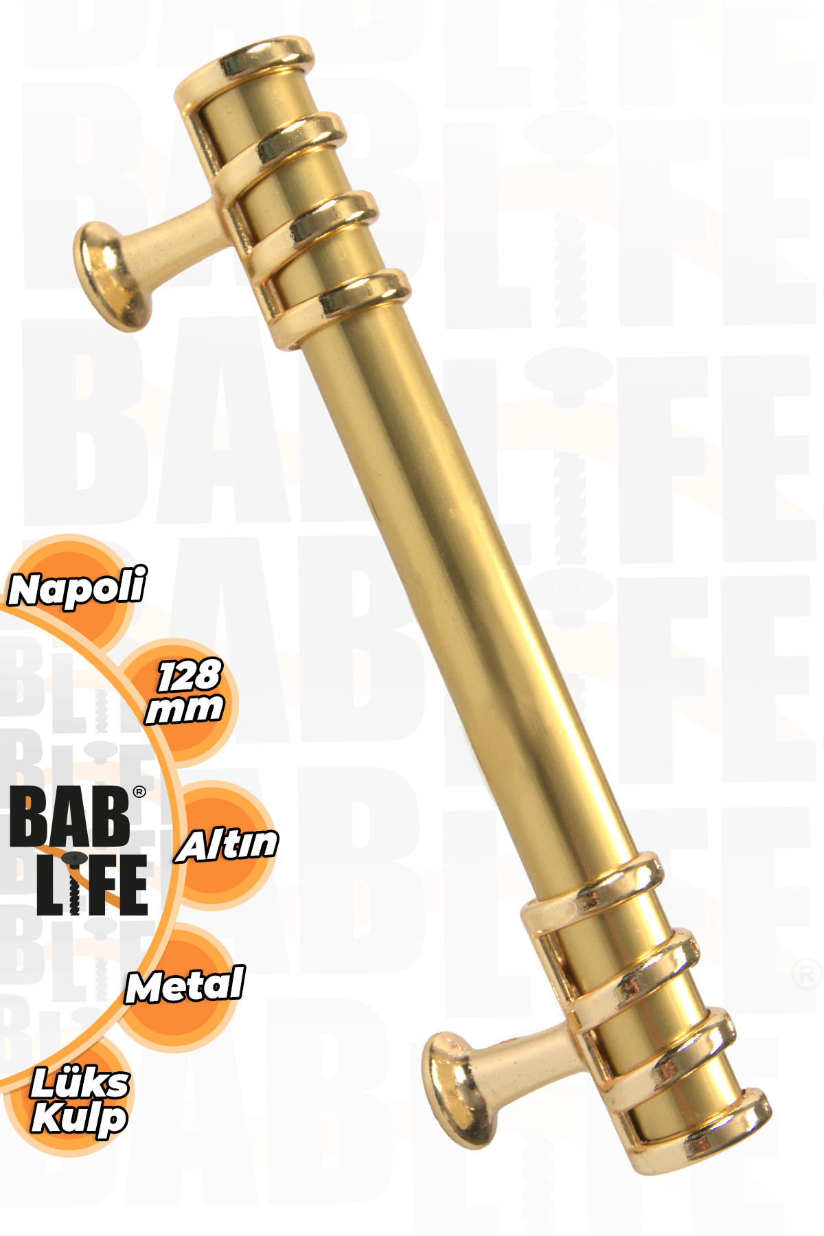 bablife Napoli 128mm Altın Sarısı Metal Lüks Çekmece Dolap Mobilya ...