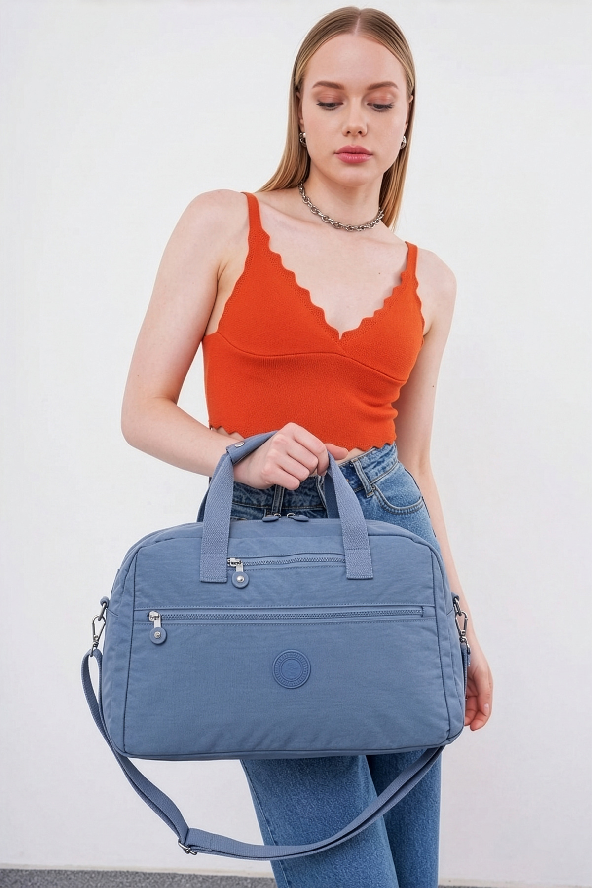 KAFF BHPC Lacivert Geniş Hacimli Unisex El & Omuz Seyahat ve Spor Çantası - Lacivert BHPC 6011