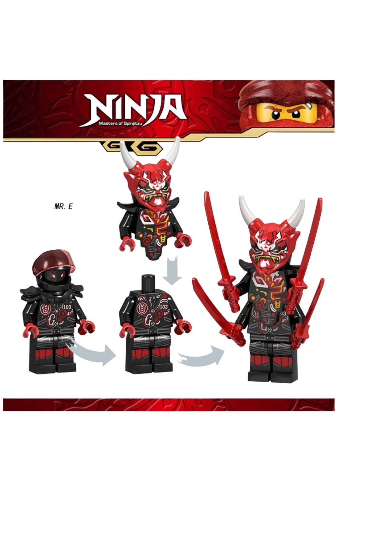 yamanS Ninja Mr E Sons of Garmadon Oni Figür Yapı Blok Oyuncak