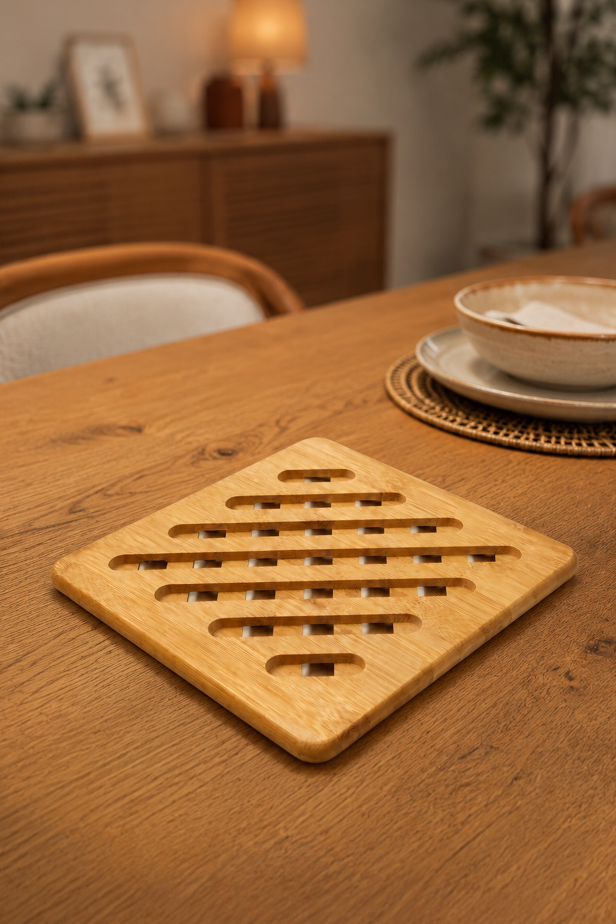 Non-Slip Bamboo Finish - Wooden Finish - Teapot Pot Pan Heat Resistant Fireproof