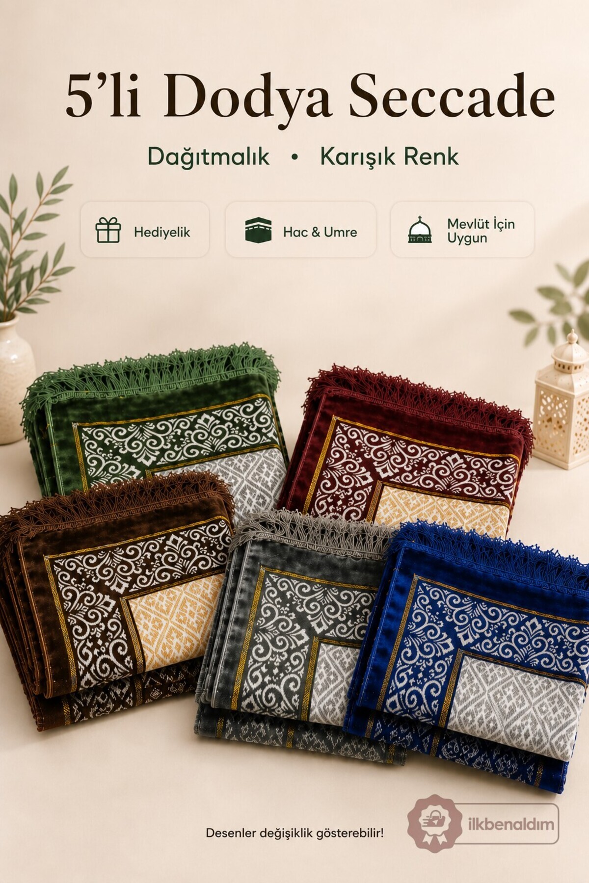 5 Pieces of Dodya Prayer Sheet Mixed Color Gift Prayer Sheet Mevlüt Kandil Hajj Umrah Dowry Prayer Sheet | 500gr