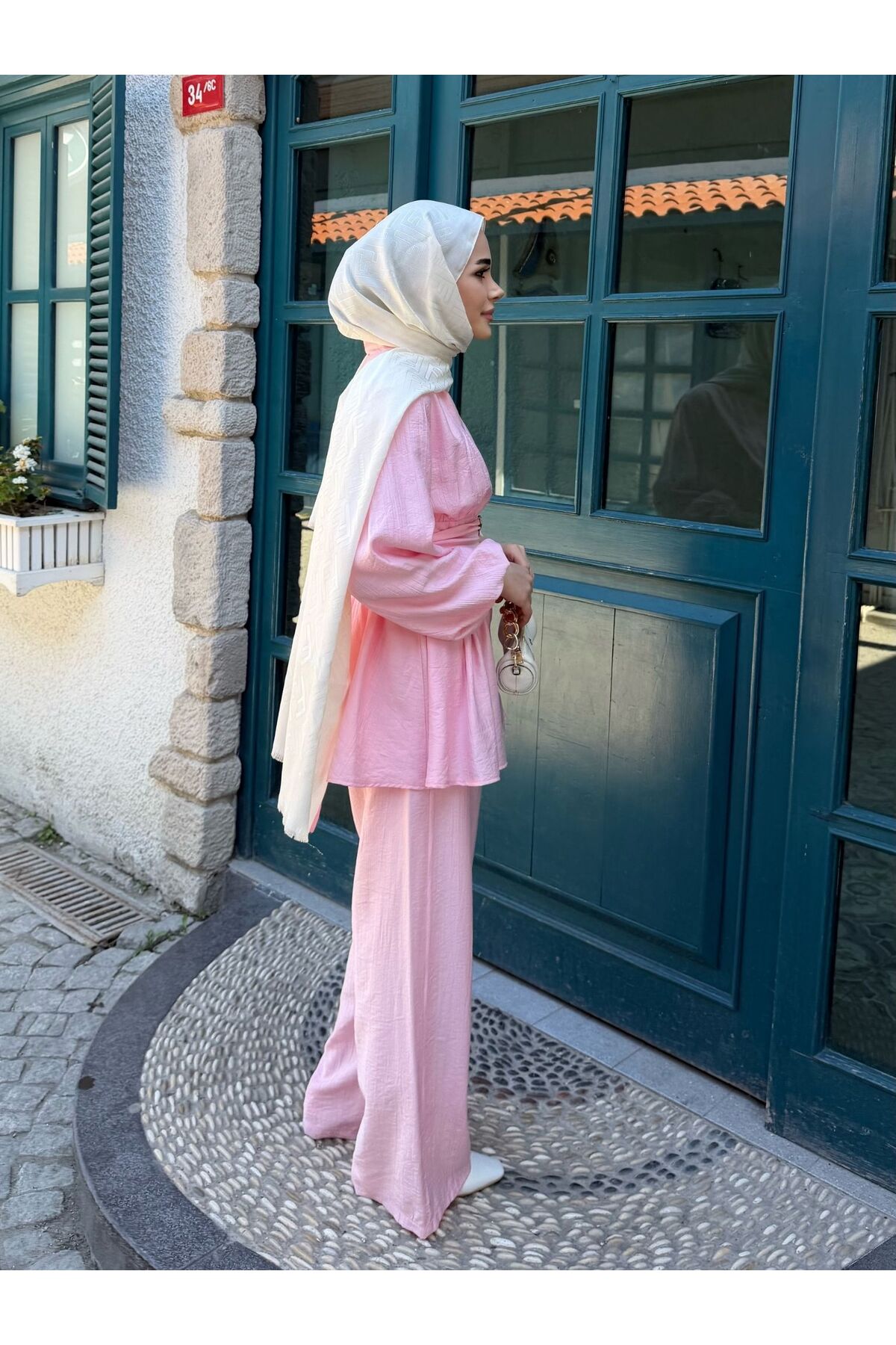 SS Design Liyana Kimono Takım Pembe görsel 4