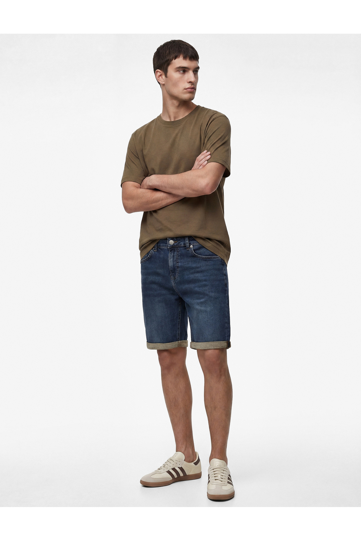 Koton Normal Bel Pamuklu Bermuda Slim Fit Jean Şort