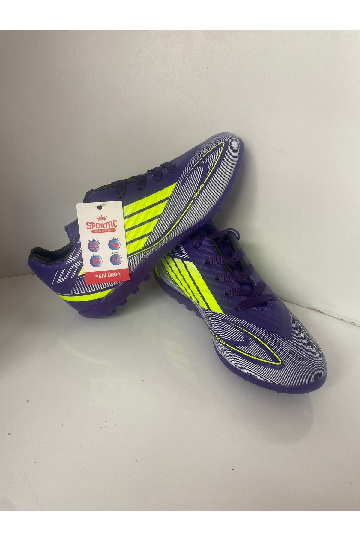 SPORTAÇ kaydırmaz tabanlı futsal çorapsız halı saha ayakkabısı görsel 2