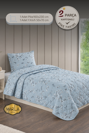 MARLA HOME Tek Kişilik Pike Takımı | 160x230 cm | Çok Amaçlı Yatak Örtüsü & B...