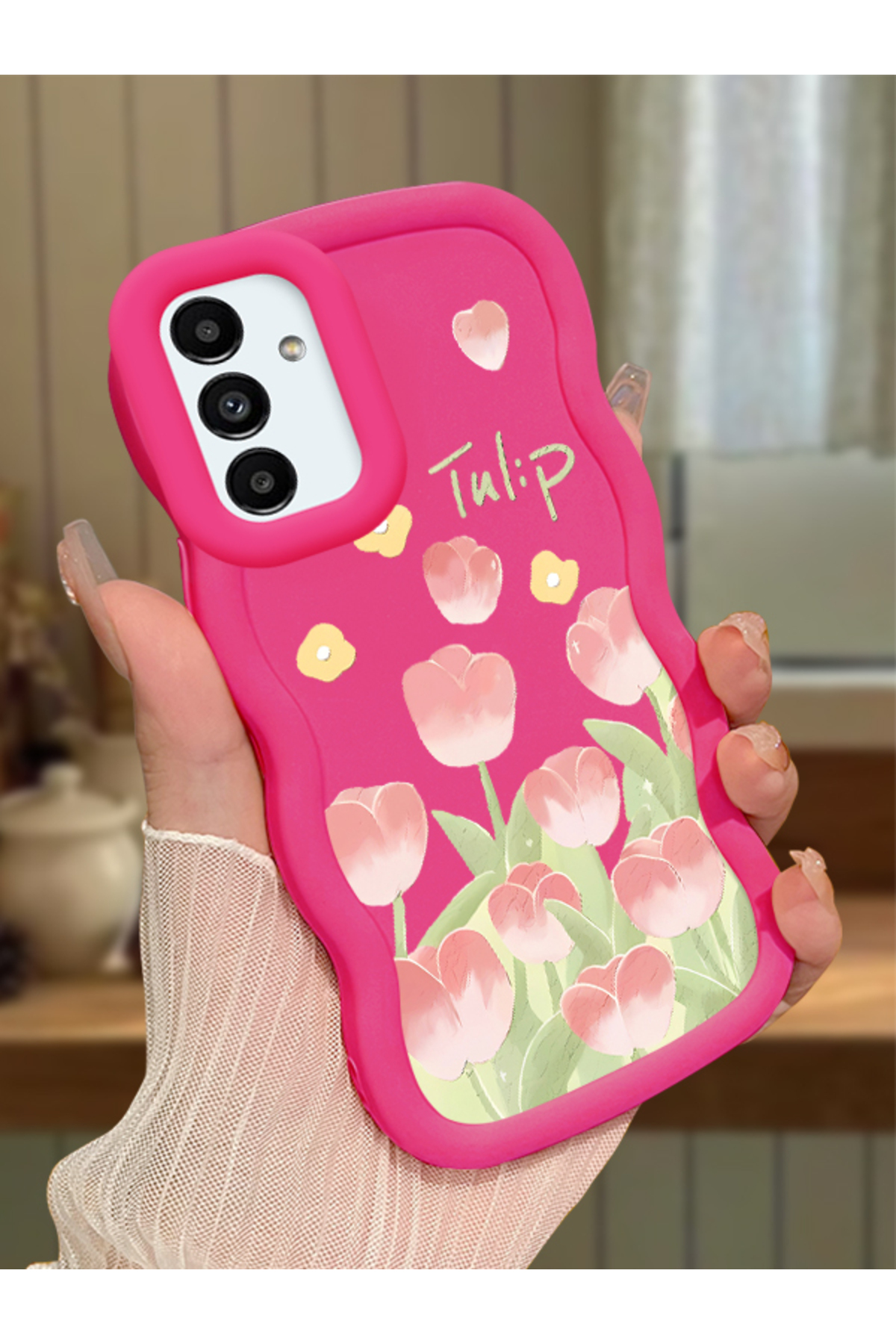 Samsung Galaxy A13 5G Compatible fuchsia Silicone Case Camera Shock Absorbing Design