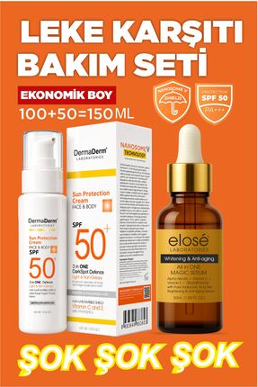 DermaDerm Laboratories Dermaderm Leke Karşıtı Bakım Seti SPF50+ Güneş Kremi 1...
