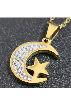 stainles steel Ay Yıldız Figürlü Paslanmaz Çelik Kolye
