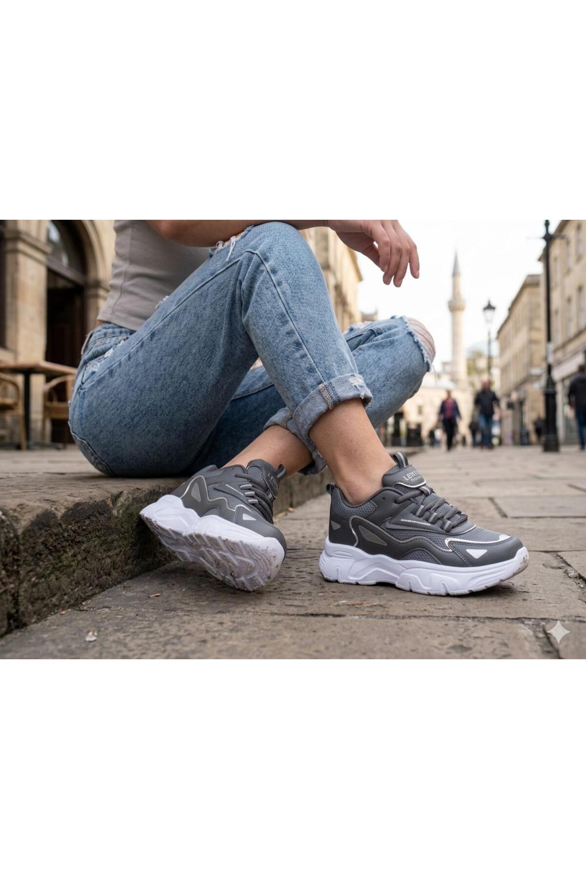 Lento Yüksek Taban Yürüyüş ve Koşu Spor Ayakkabı Sneaker görsel 2