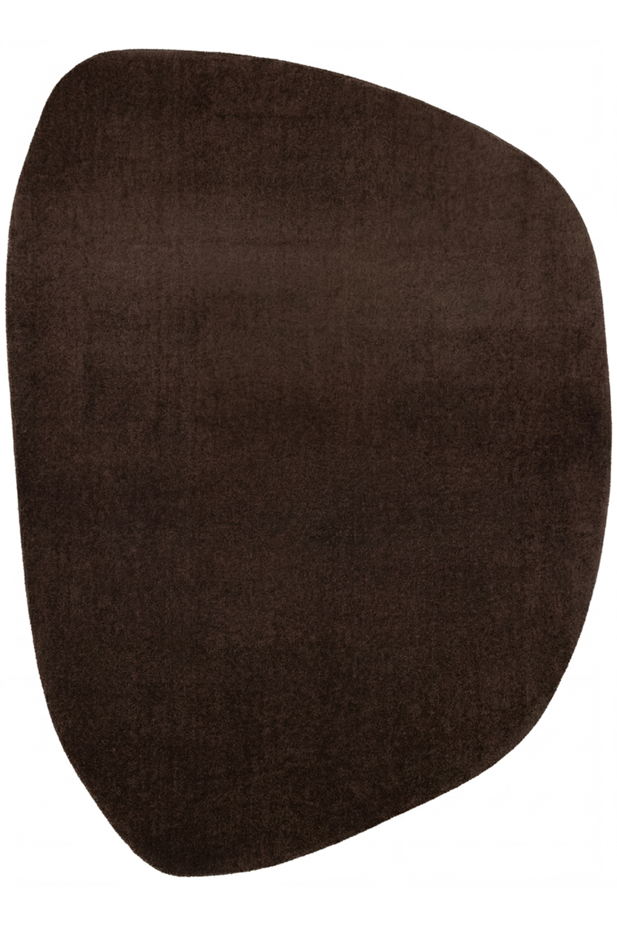 Puffy Bitter Brown Thick Amorphous Plush Soft Organic Shaped Decorative Living Room Bedroom Rug