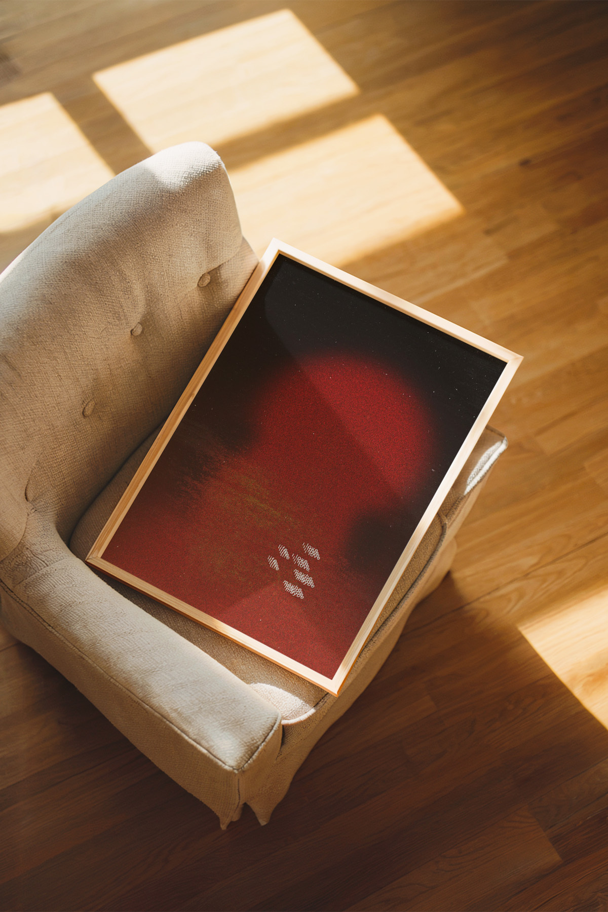 Soyut Kırmızı Poster Modern Minimal Duvar Tablosu Çerçevesiz