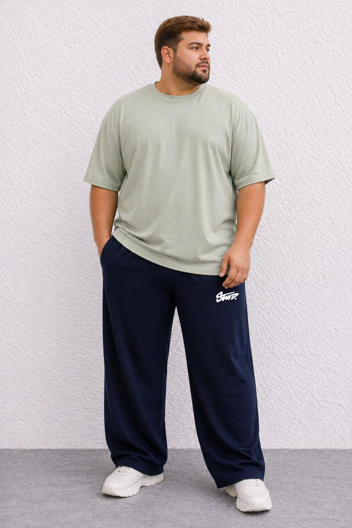 ZAVIXO ERKEK Bol Paça %100 Cotton Pantolon Modern Sokak Modası