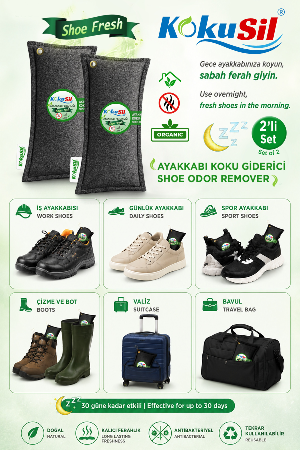 Ayakkabı Koku Giderici Shoe Fresh 2li Set — KSA100 — تصویر 6 از 9