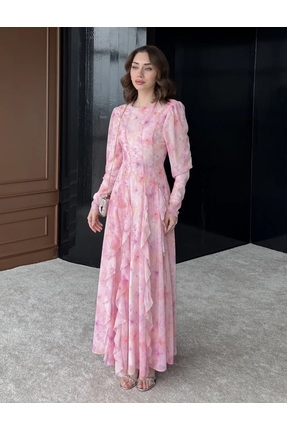 kyline Şahısa Prenses Elbise Çiçek Baskılı