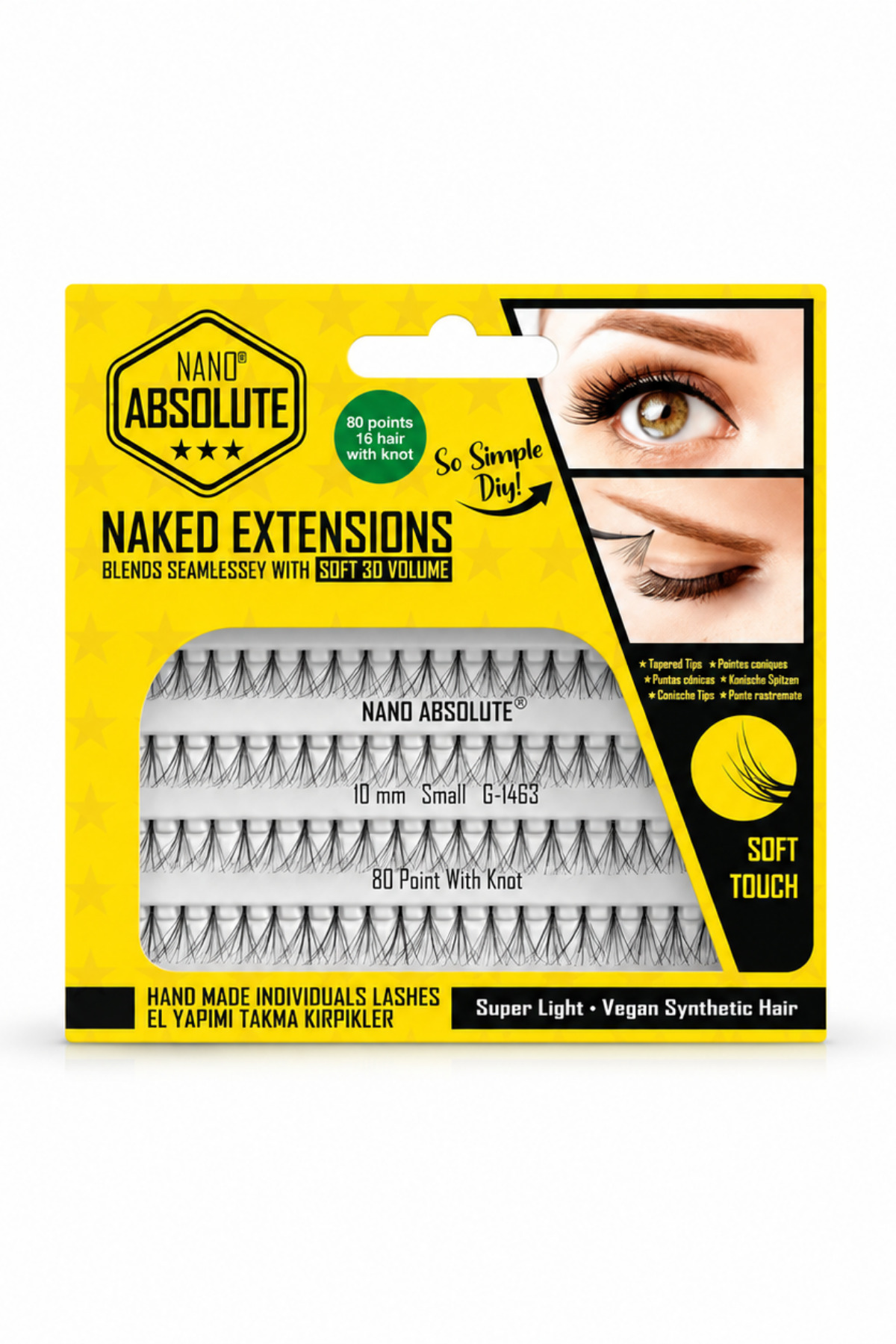 Purivo Nano Absolute Naked Extensions El Yapımı Takma Kirpik 10 mm Small G-1463