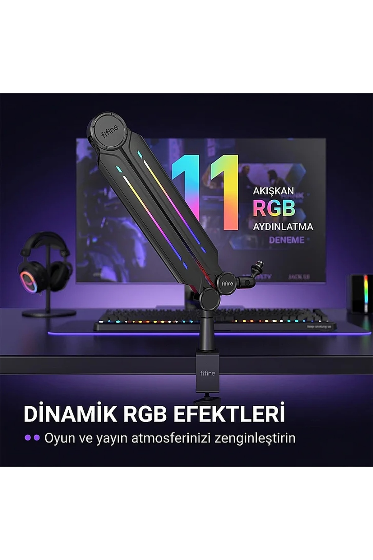 Fifine BM66PRO RGB Masaüstü Yayıncı Mikrofon Standı - Fiyatı