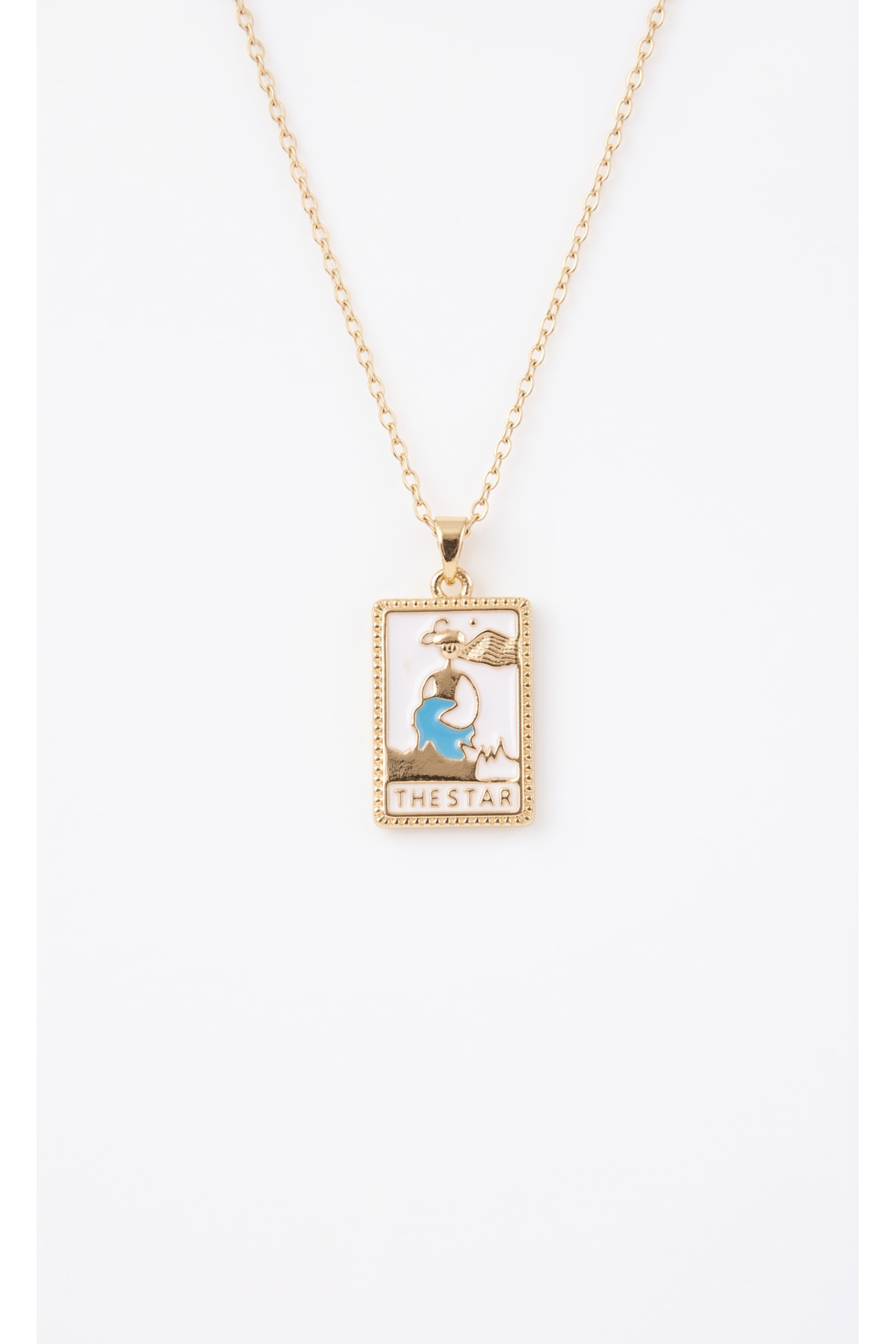 316L Stainless Steel Gold Style Tarot The Star Star Card Vintage Necklace