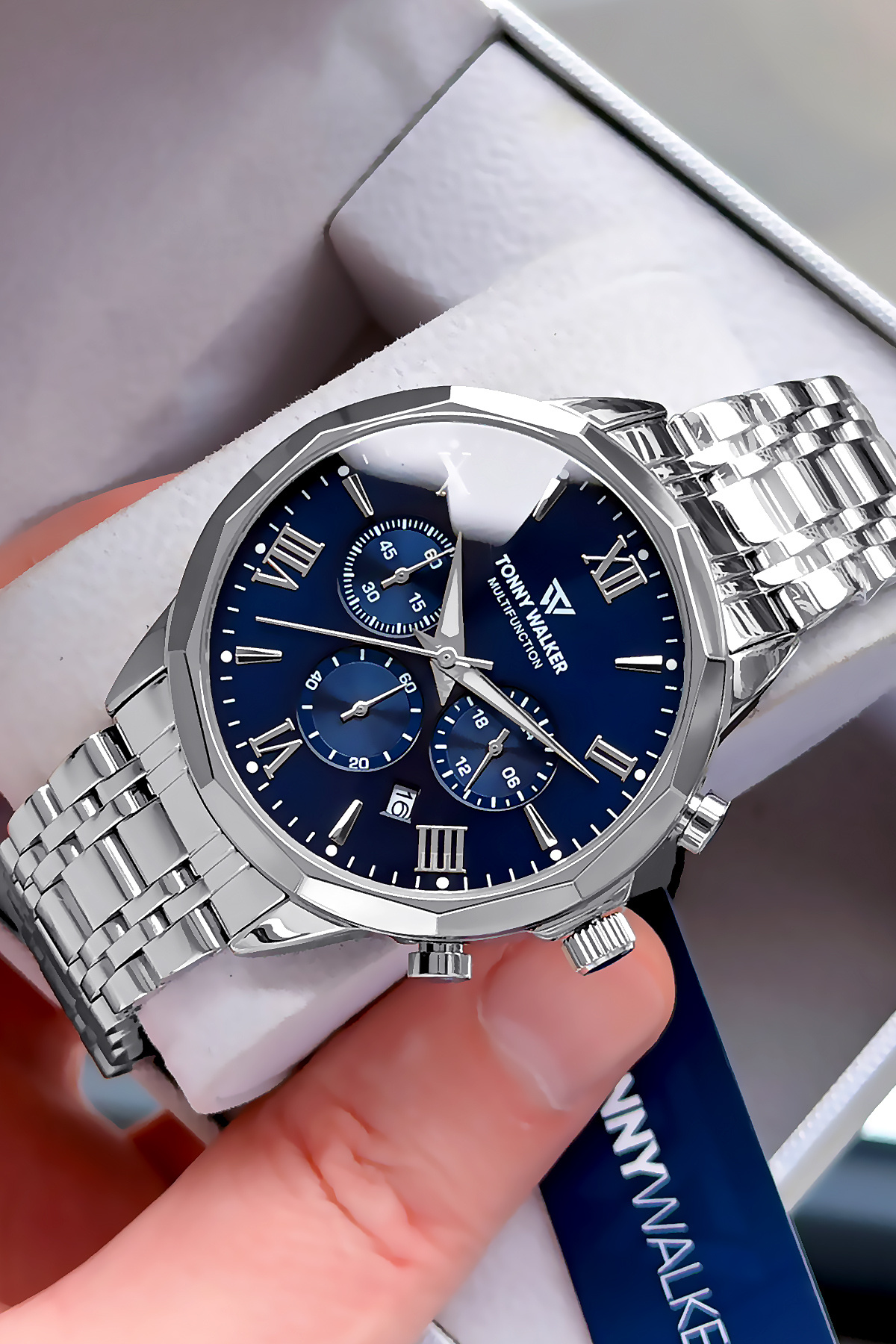 Men's Watch - Silver Color - Steel Strap - Waterproof - All Functions Active - Special Boxed TW202C2