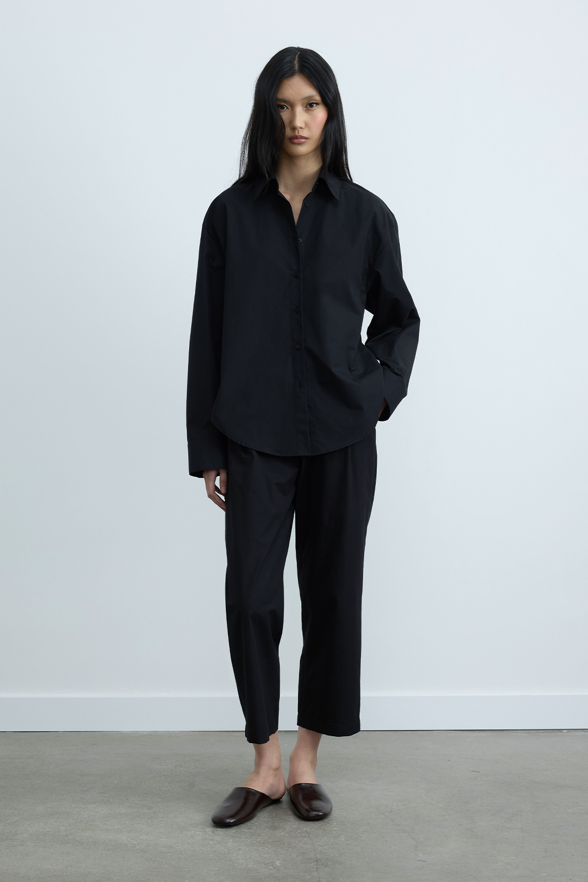 Suud Collection Siyah Page Oversize Gömlek